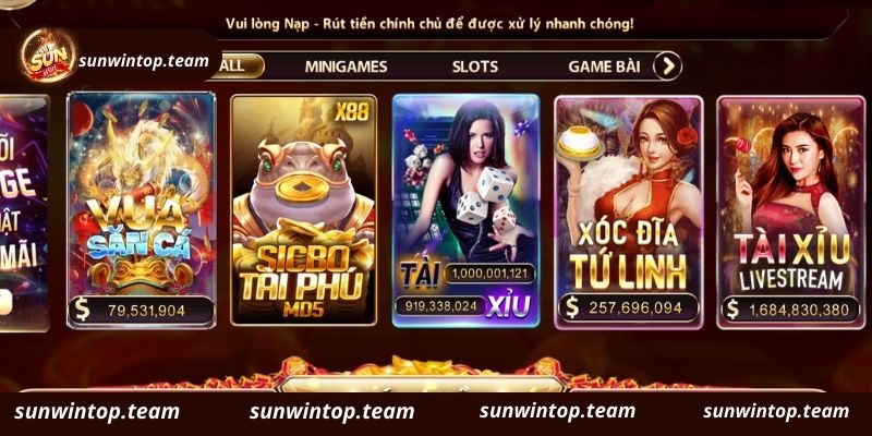 Thao tác Rút tiền Sunwin nhanh gọn chuẩn